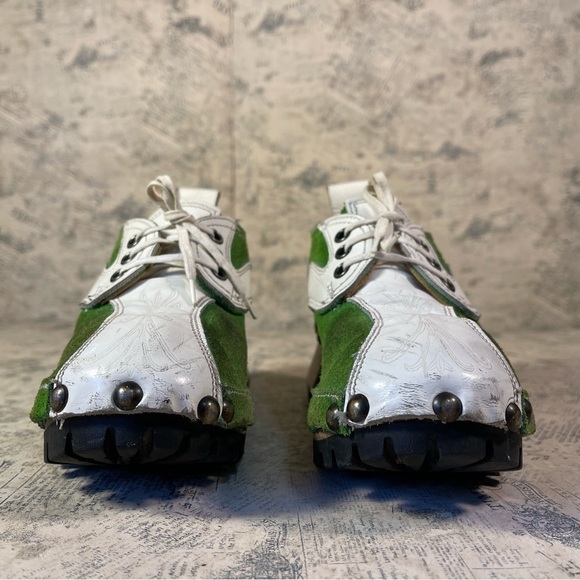 John Fluevog Vintage 90's wooden clog shoe Restitution Made in England - Picture 3 of 14